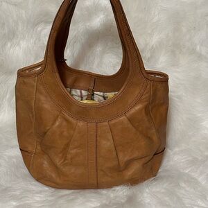 Coach Tan Hobo Bag with Leather Material and Slouchy Shape